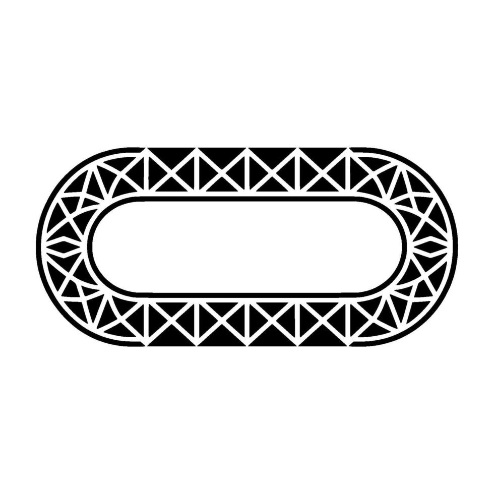 Geometric Oval Frame, Minimalist , Abstract Pattern, Monochrome vector