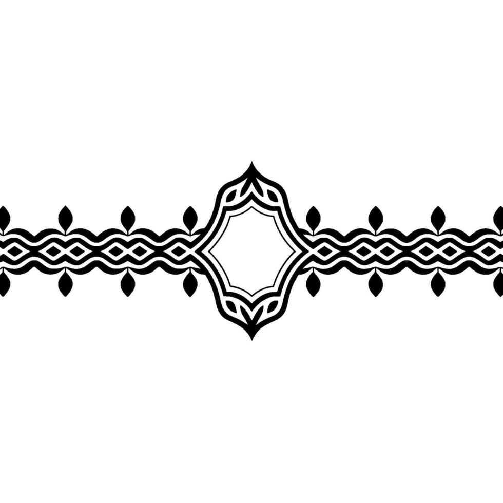 Intricate Black White Border, Geometric , Elegant Division vector