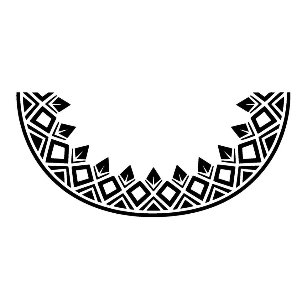 Geometric Crescent Ornament, Stylized Black, Pattern vector
