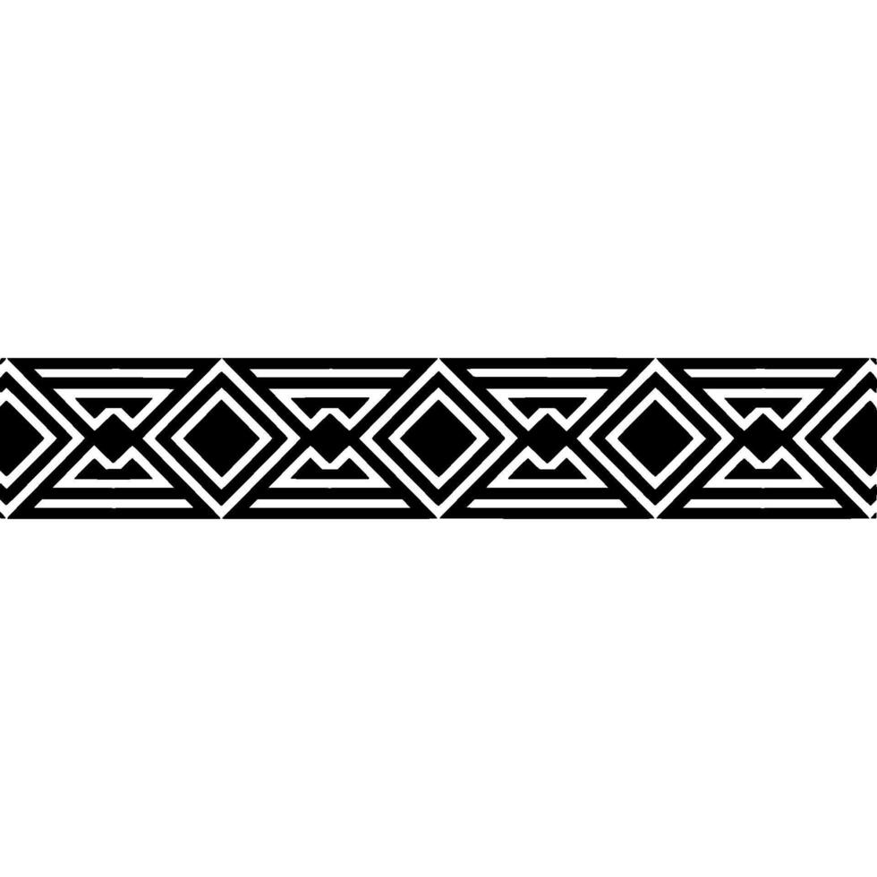 Geometric Deco Border Black White Pattern, Symmetrical vector