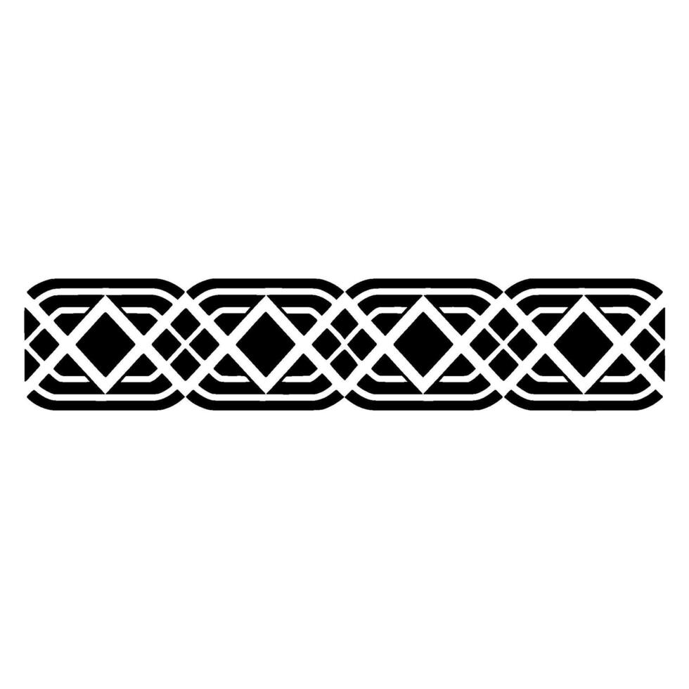 Geometric Celtic Border, Stylized Black White, Intricate vector
