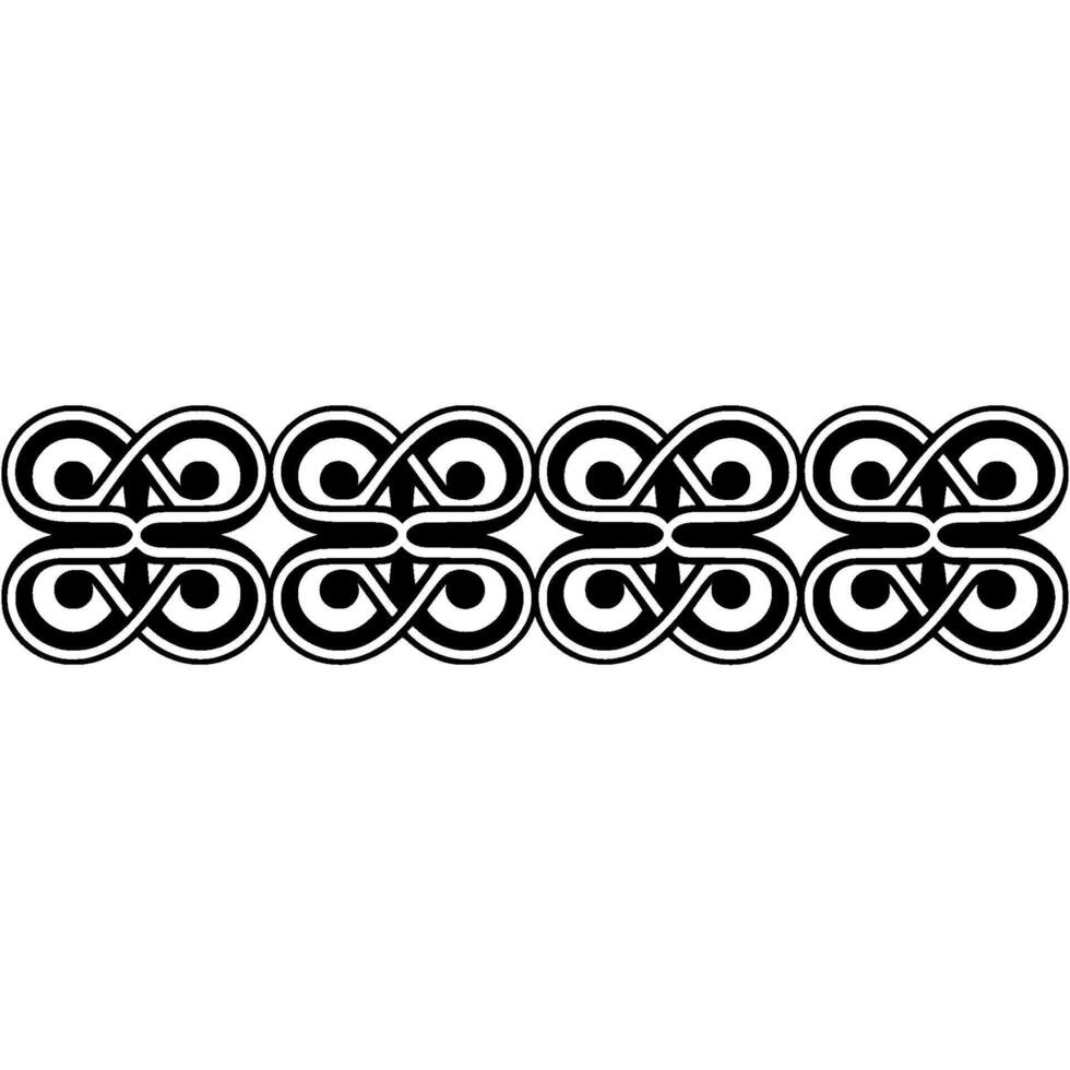Intertwined Celtic Knot Border, Elegant vector