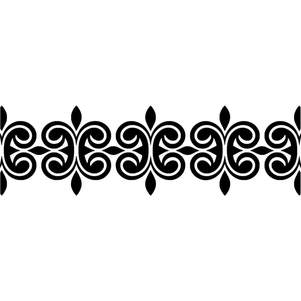 Intricate Black Ornamental Border, Vintage, Line vector