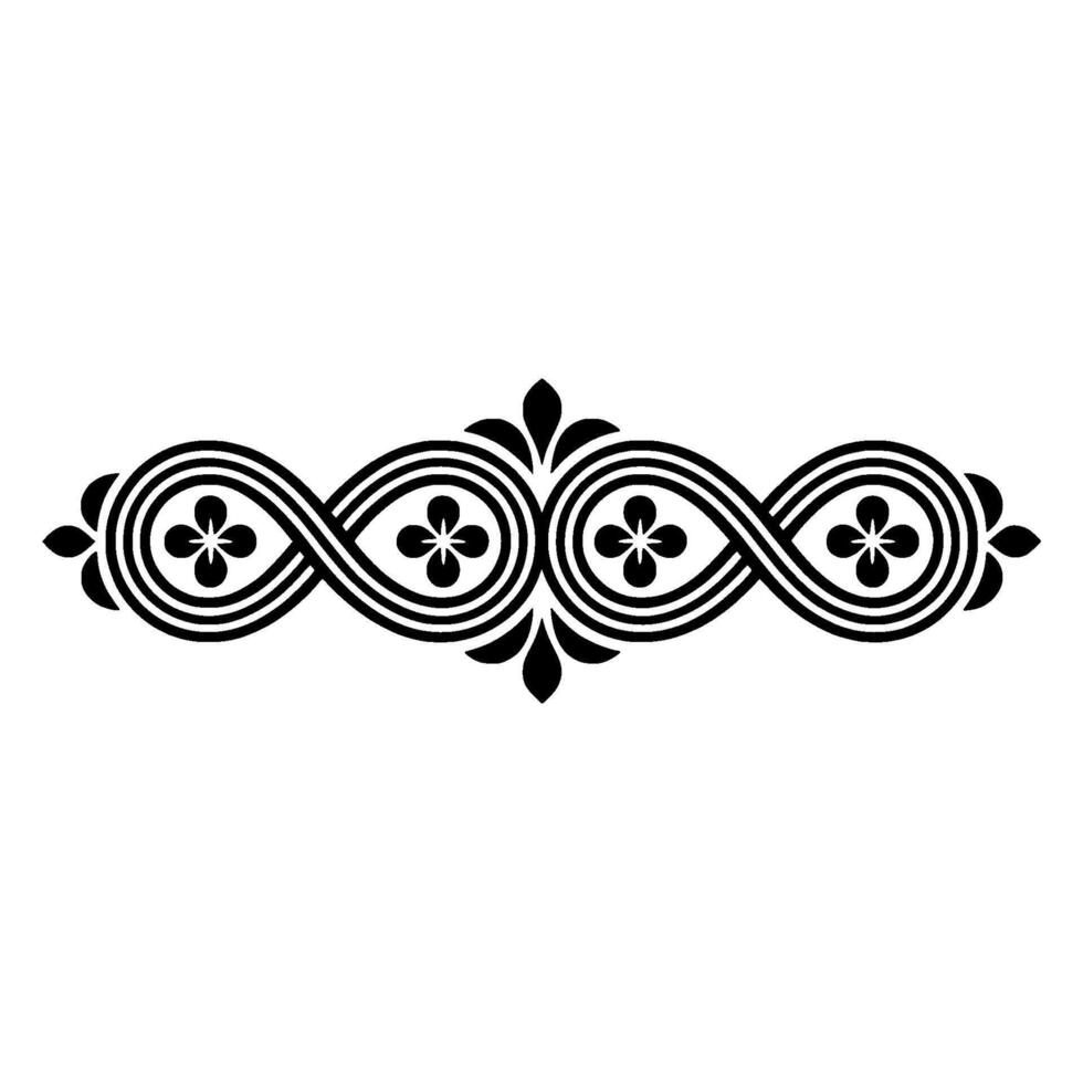 Elegant Black Floral Border, Vintage Element, alternate version 40 vector
