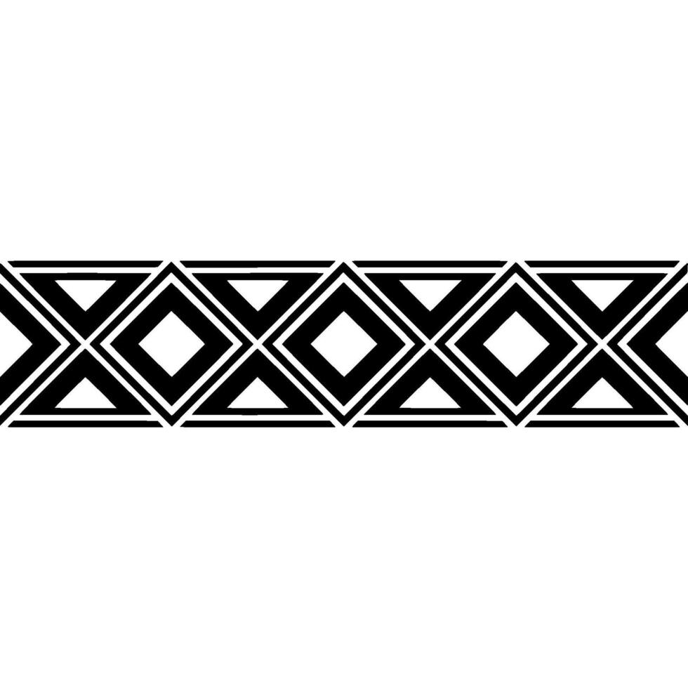 Geometric Deco Border, Minimalist Black White Pattern, Linear vector
