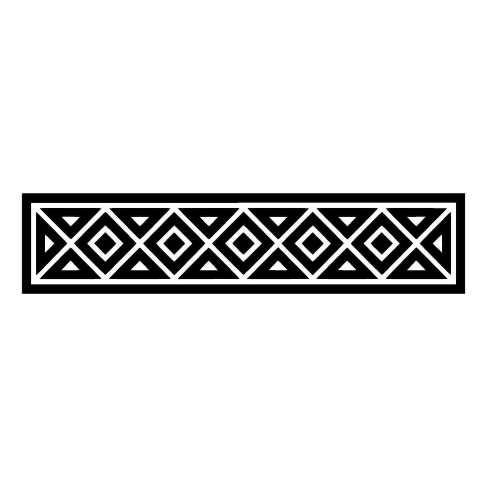 Geometric Tribal Border, Black and White Pattern - Aztec vector