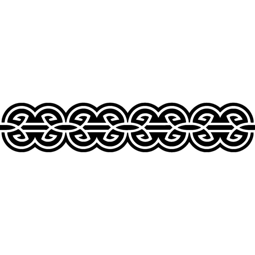 Intricate Celtic Knot Border, Vintage, Linear vector