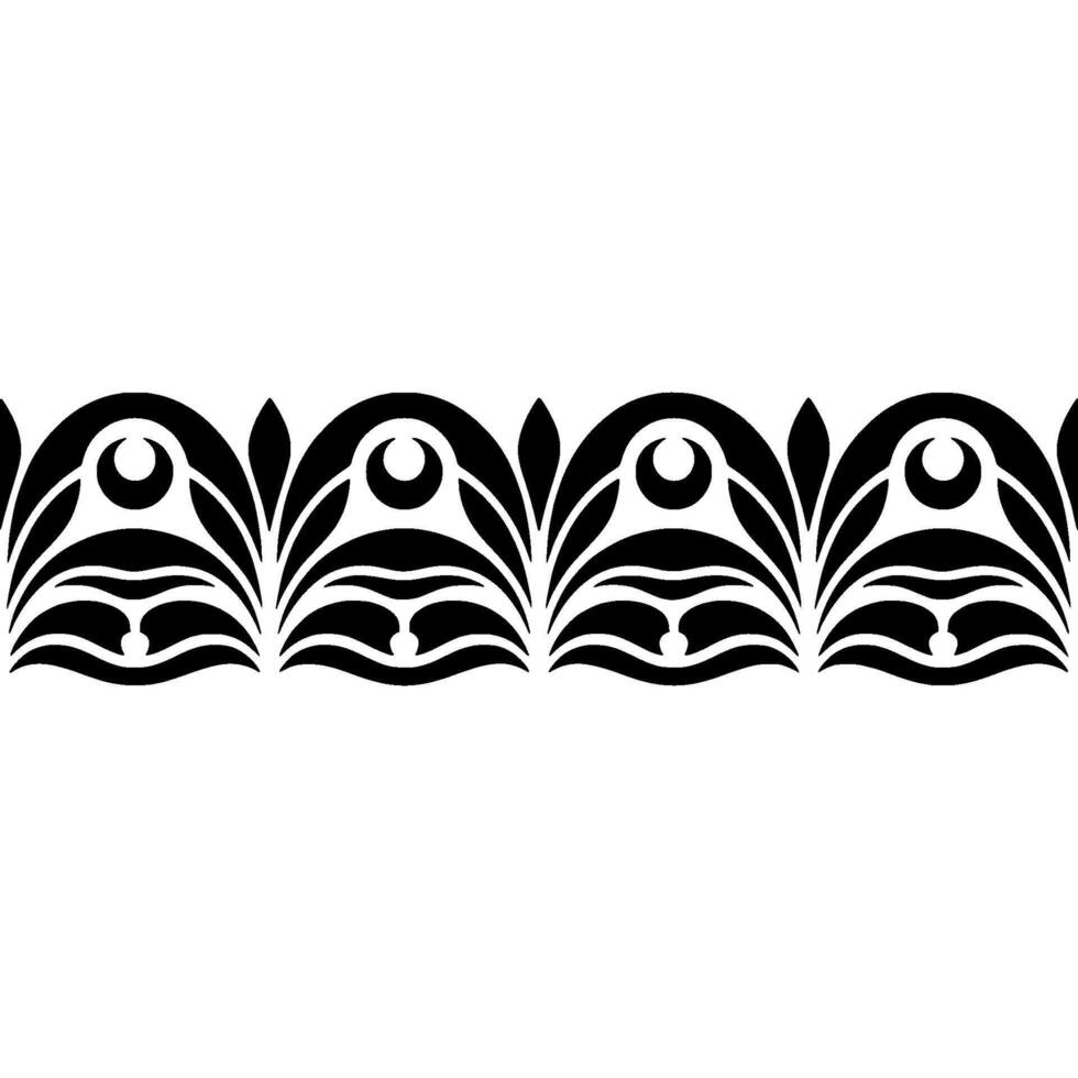 Stylized Oceanic Border, Geometric Pattern vector