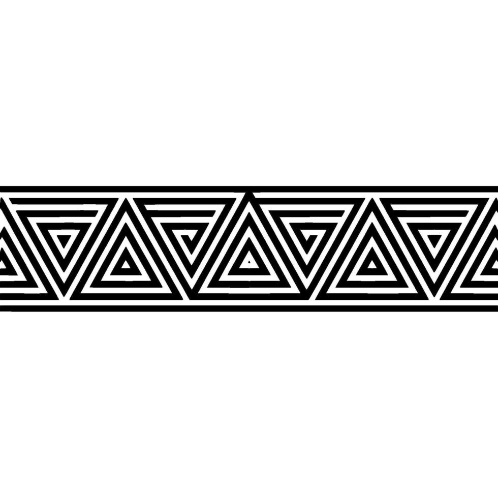 Geometric Deco Border, Black White Pattern, Minimalism vector