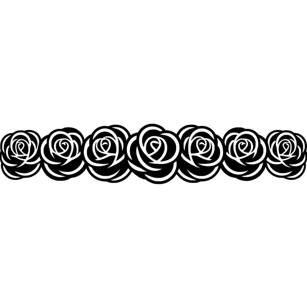 Elegant Black Rose Border, Minimalist vector