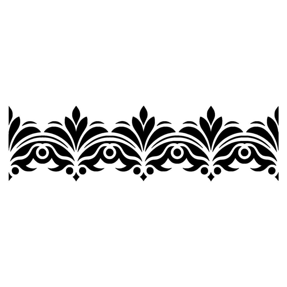 Elegant Black Floral Border, Vintage Element, alternate version 41 vector