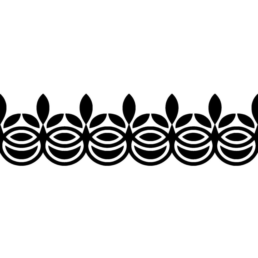 Geometric Blossom Border, Minimalist, Pattern vector