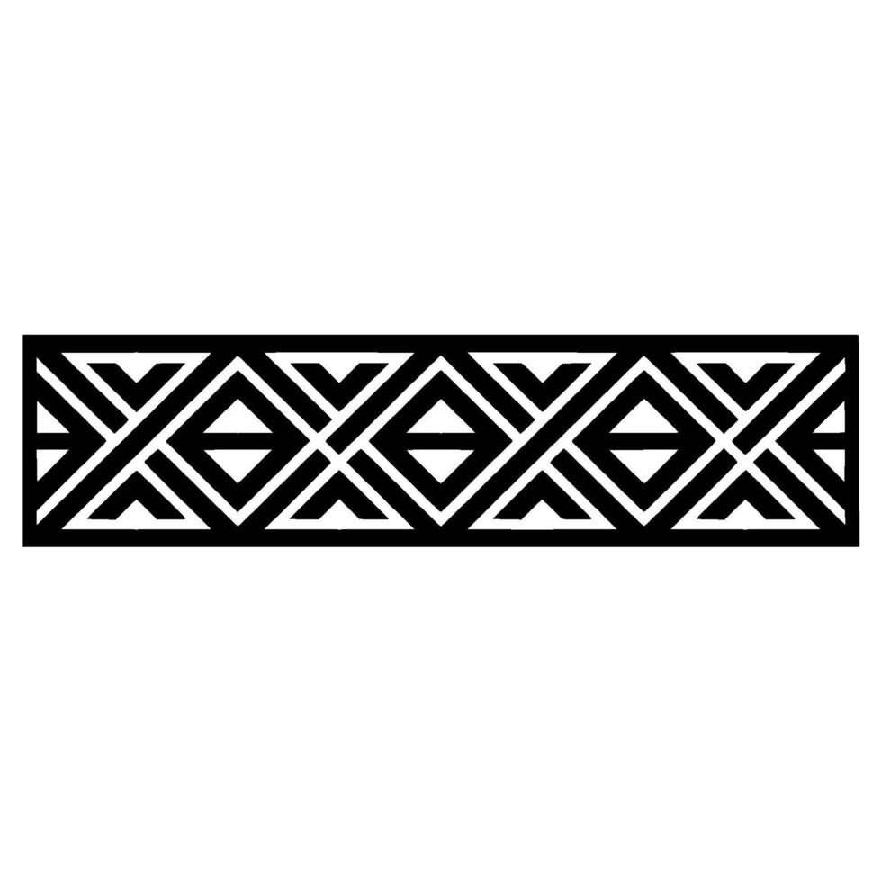 Geometric Black White Border Pattern, Modern vector
