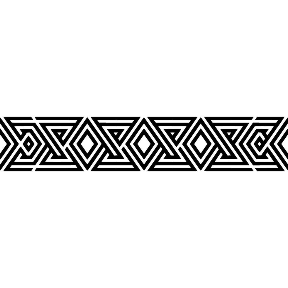 Geometric Deco Border Intricate Black White Pattern vector