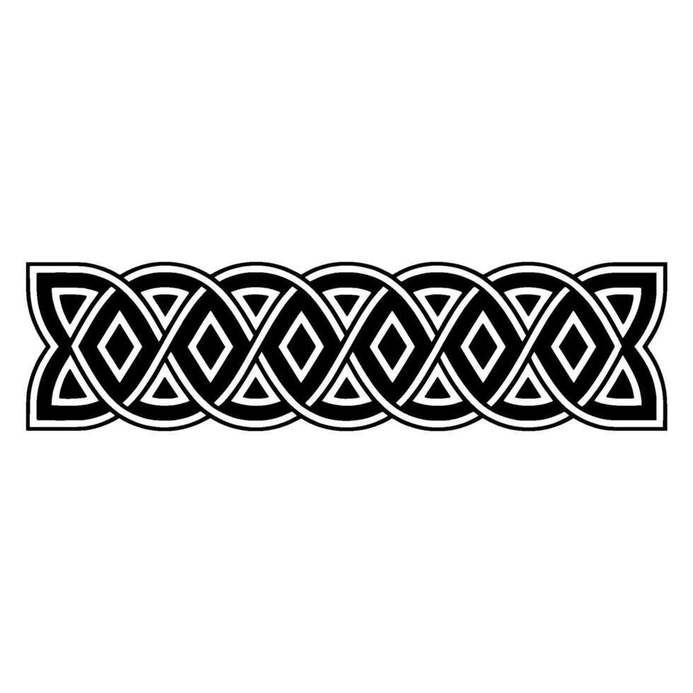 Intricate Celtic Border, Geometric Pattern, Vintage - Knotwork vector