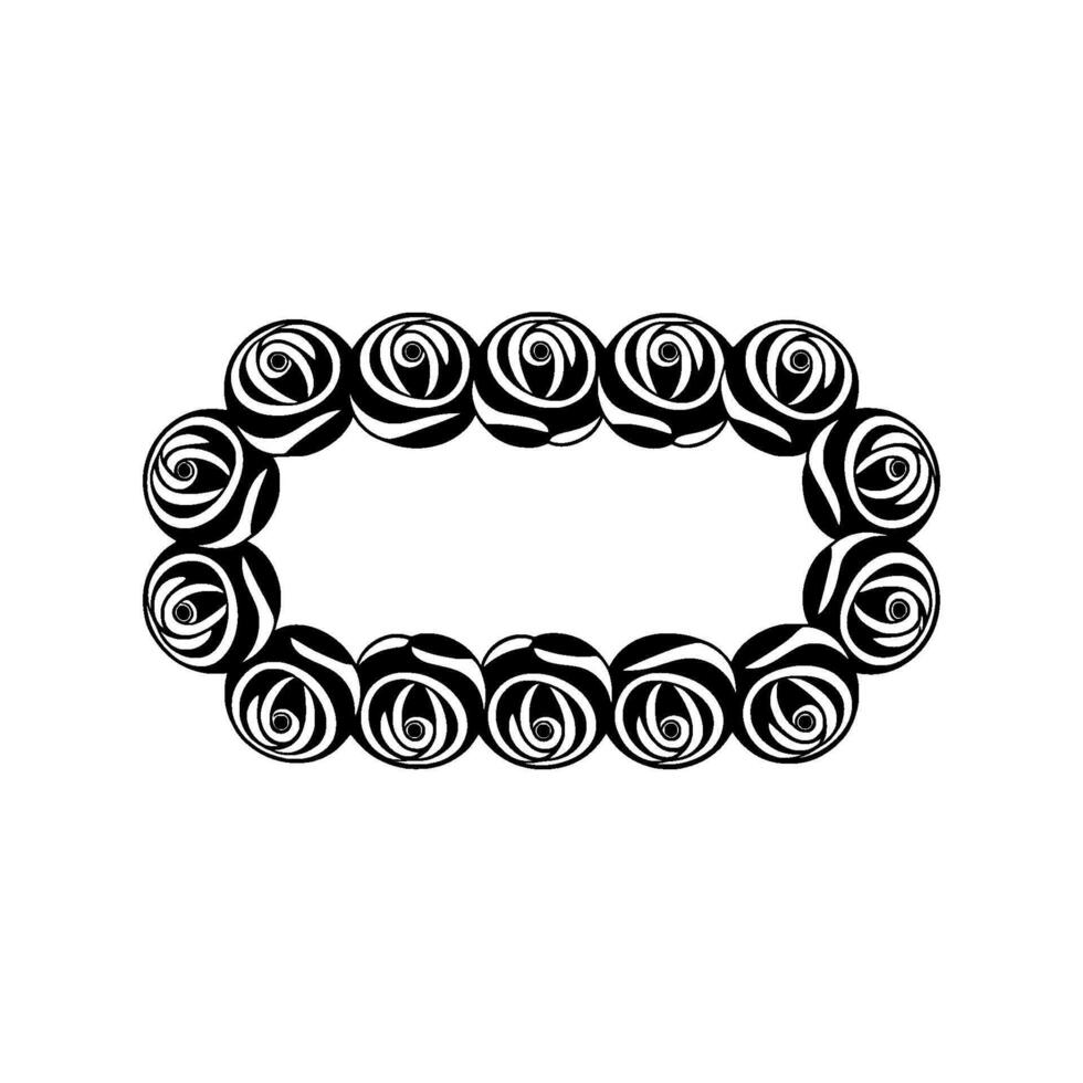 Elegant Rose Border, Minimalist , Circular Motif vector