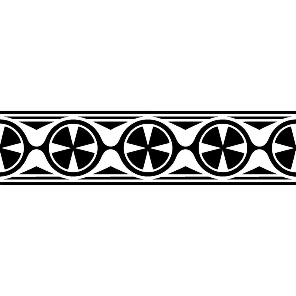 Geometric Border, Stylized Circular Motif, Vintage vector
