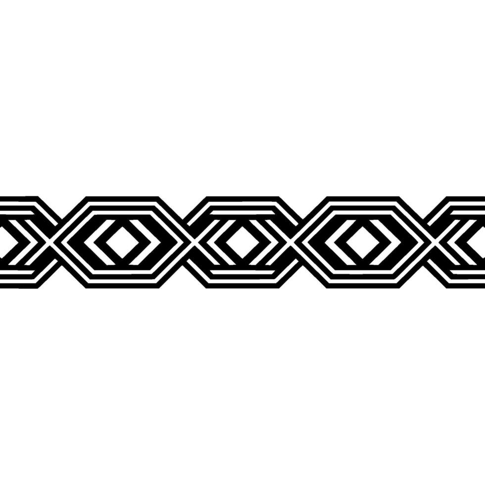 Geometric Deco Border, Minimalist Black White Pattern, Line vector