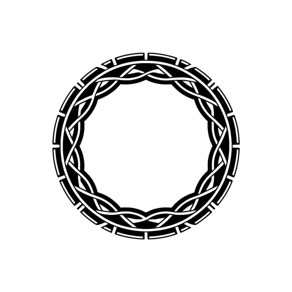Intricate Celtic Circle, Symbolic Border vector