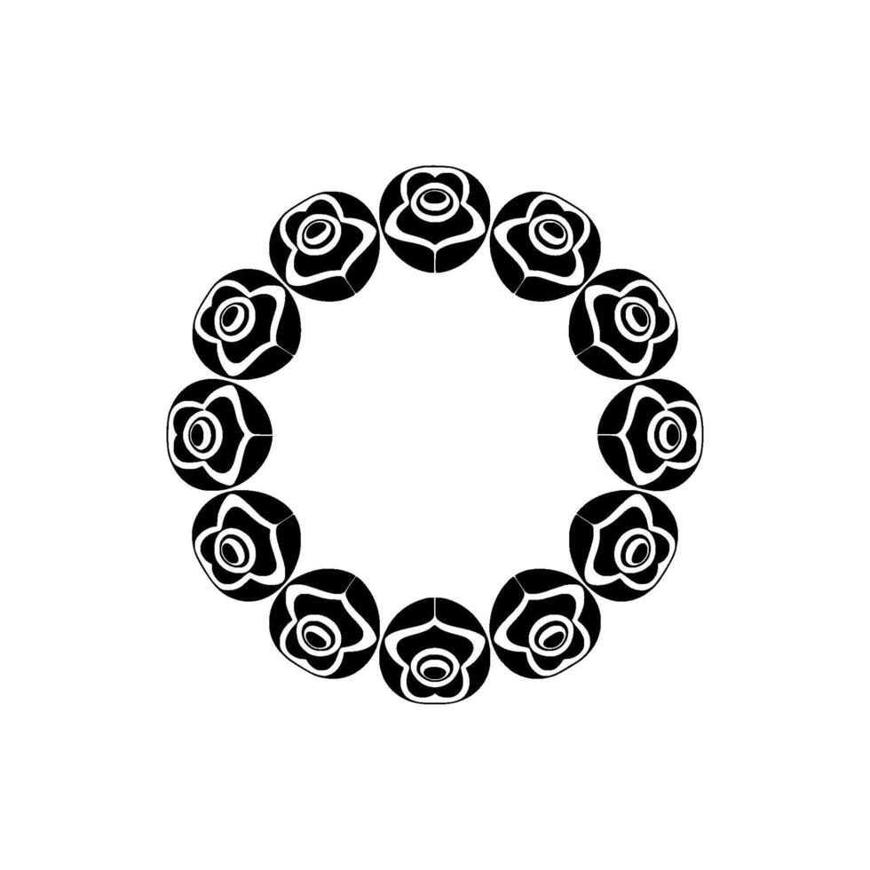 Circular Rose Motif, Minimalist , Elegant Border vector