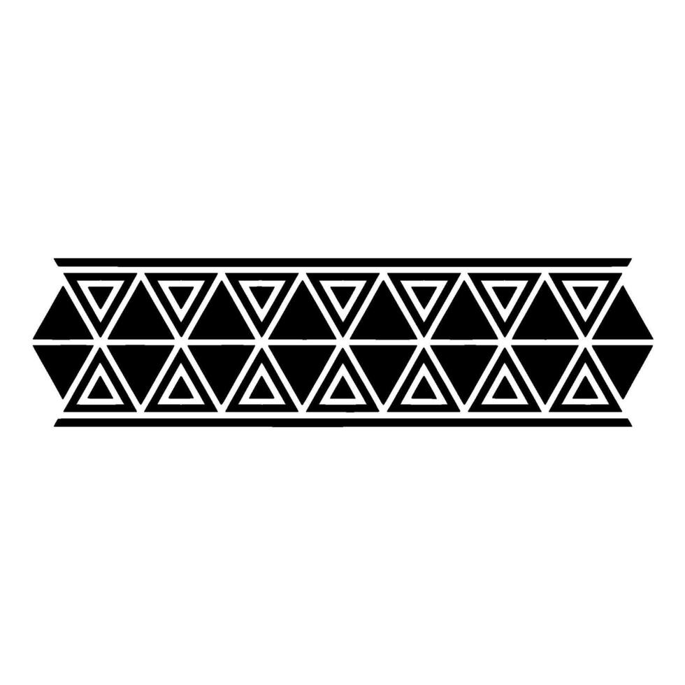 Geometric Tribal Border, Black and White Deco Pattern, Triangle vector