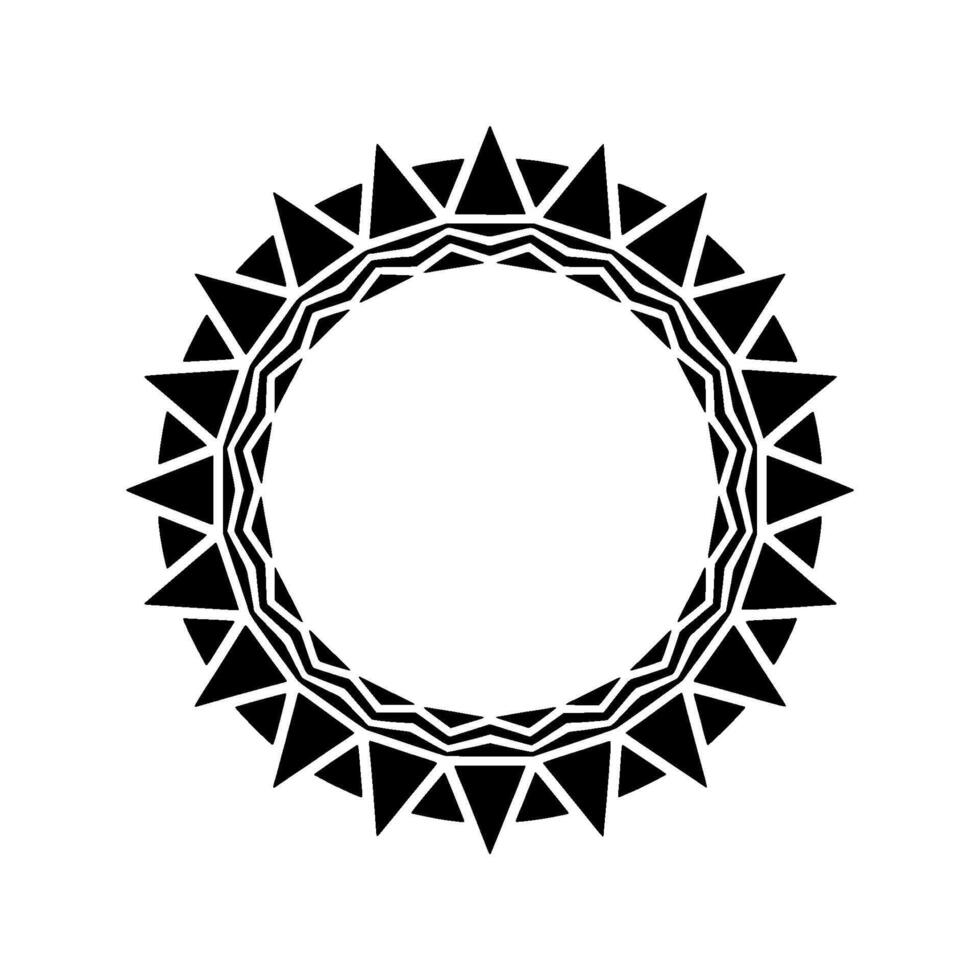 Geometric Circle Frame, Triangulated Pattern, Minimalist vector