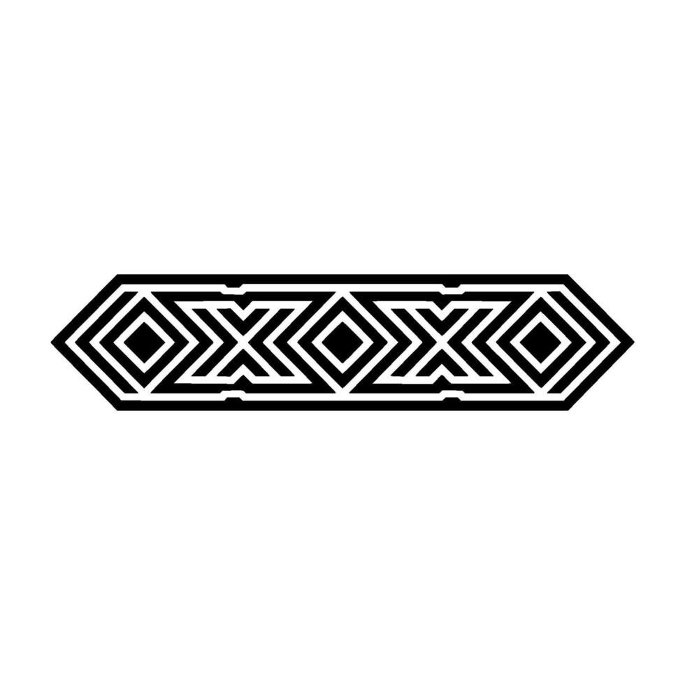 Geometric Deco Border, Minimalist , Black White - Diamond vector