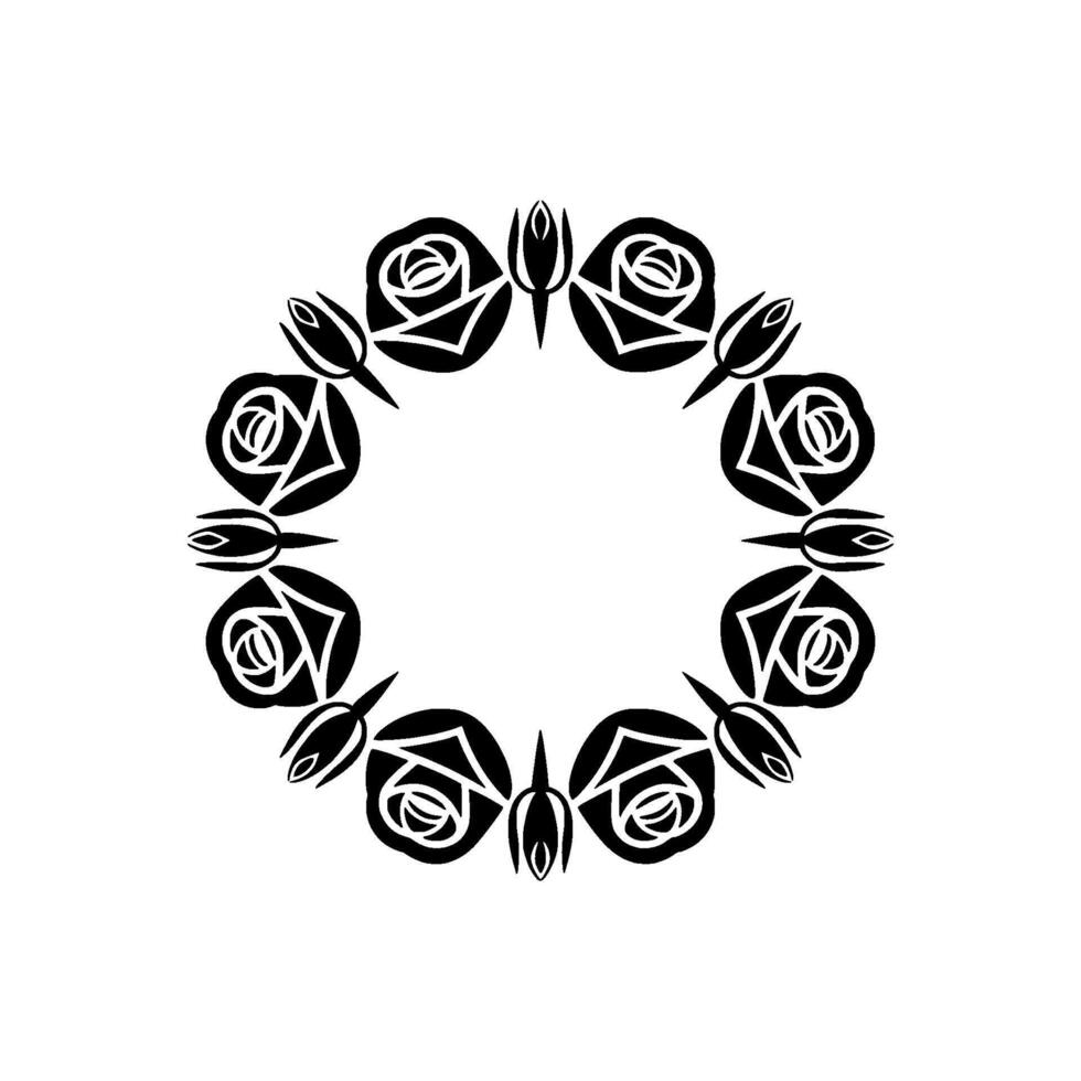 Elegant Rose Wreath, Minimalist Floral vector