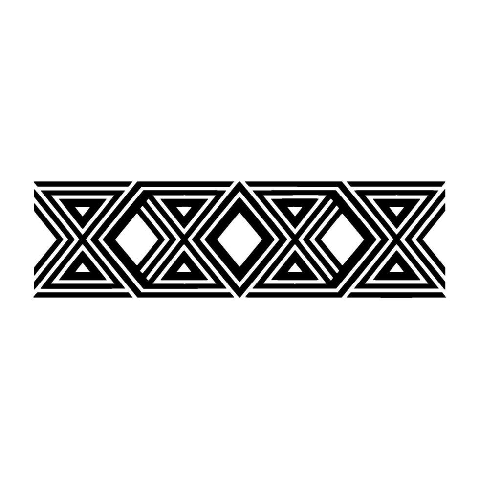 Geometric Deco Border, Minimalist Pattern, Black White, Stylized vector
