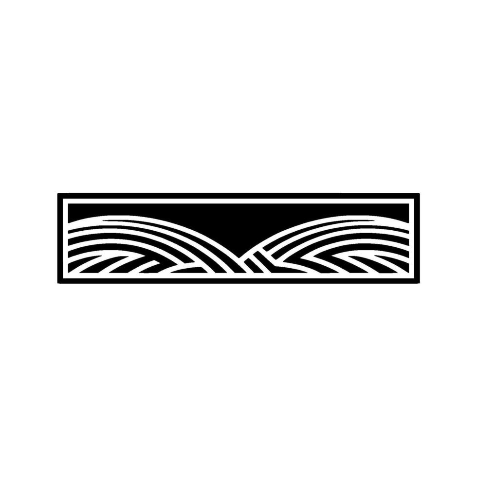 Geometric Horizon, Stylized Landscape Emblem vector