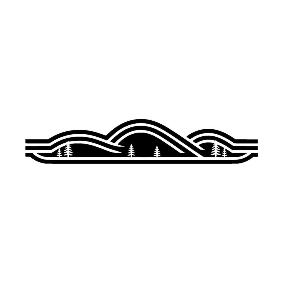 Minimalist Mountainscape Emblem - Tranquil Wilderness vector