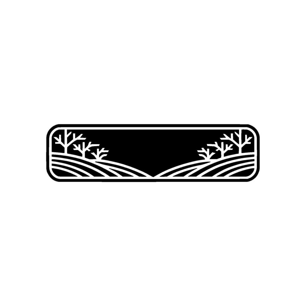 Minimalist Landscape Emblem, Serene Horizon - Silhouette vector