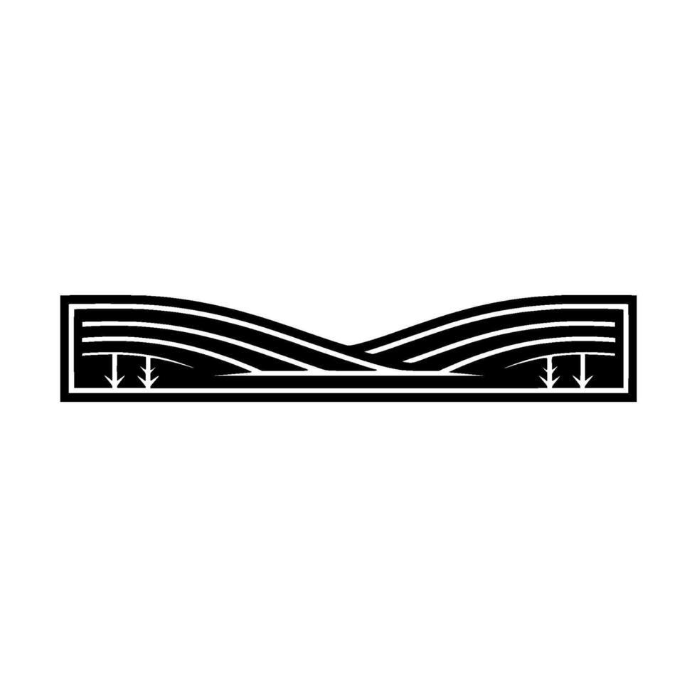 Descent, Flow, and Reflection Minimalist Landscape Emblem vector