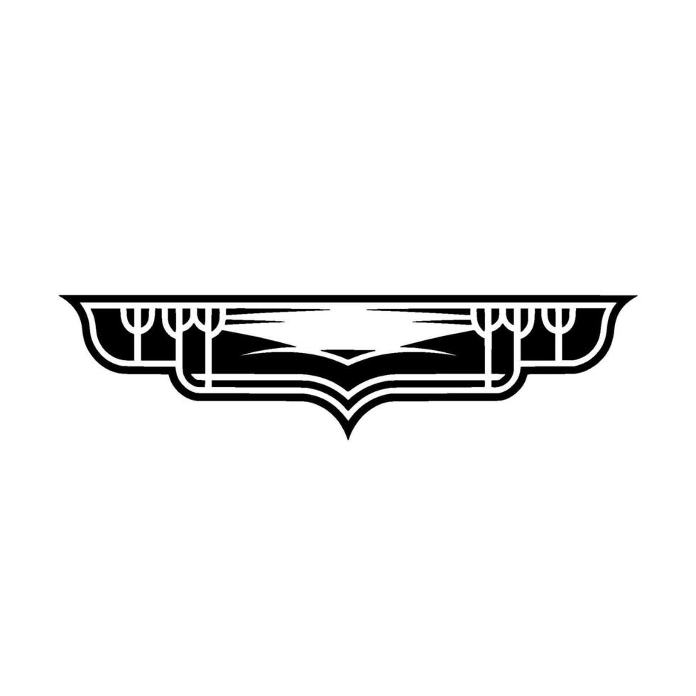 Art Deco Horizon Geometric Wave Column Motif vector