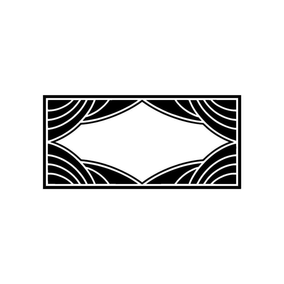 Geometric Deco Wave Frame, Elegant vector