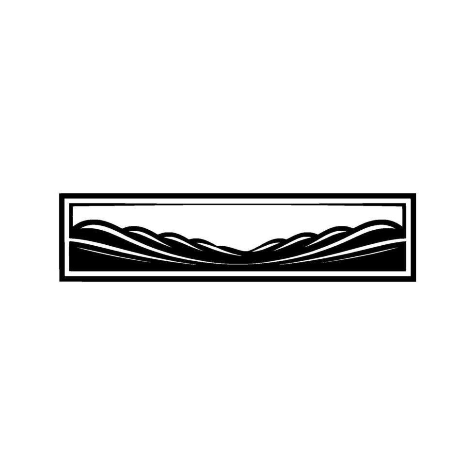 Minimalist Landscape Silhouette, Serene Horizon, Geometric vector