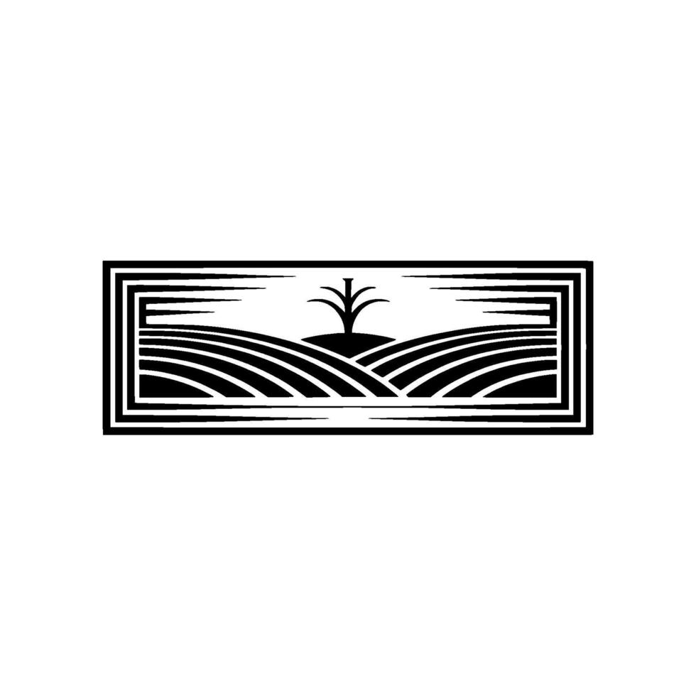 Serene Landscape Emblem Rural Growth Harmony vector