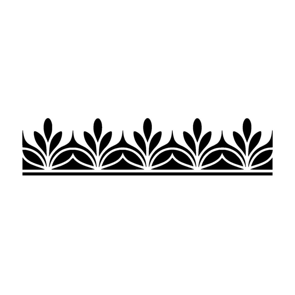 Elegant Botanical Border, Vintage Element, Contour vector