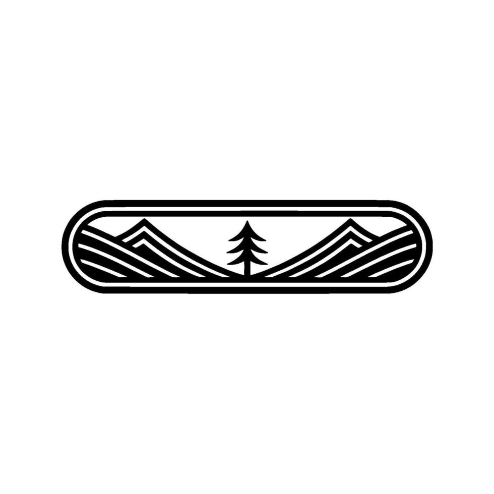 Mountain Silhouette Emblem, Wilderness Adventure vector