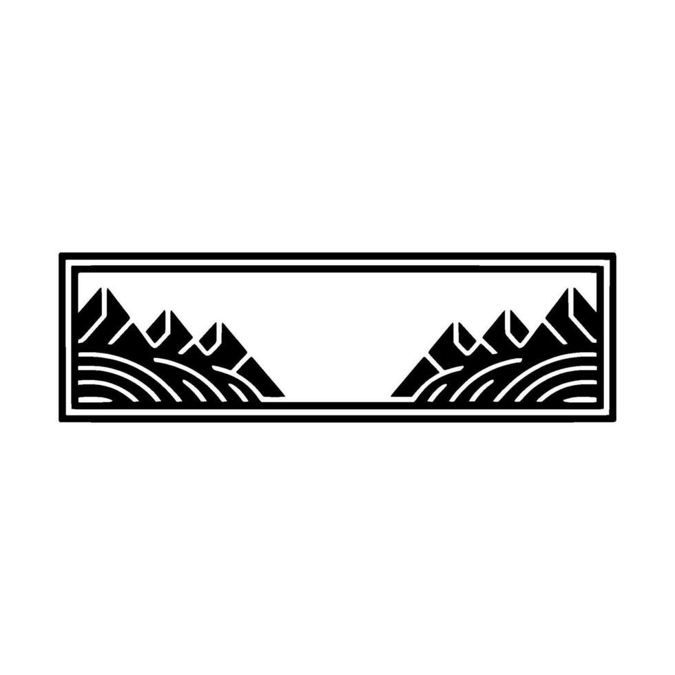 Geometric Mountainscape, Minimalist Emblem, Serene Landscape vector