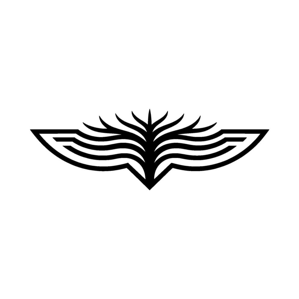 Abstract Winged Glyph, Minimalist Emblem vector