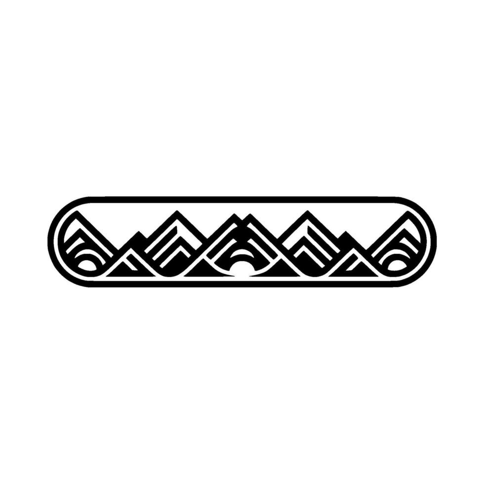 Geometric Mountain Range Emblem, Minimalist vector