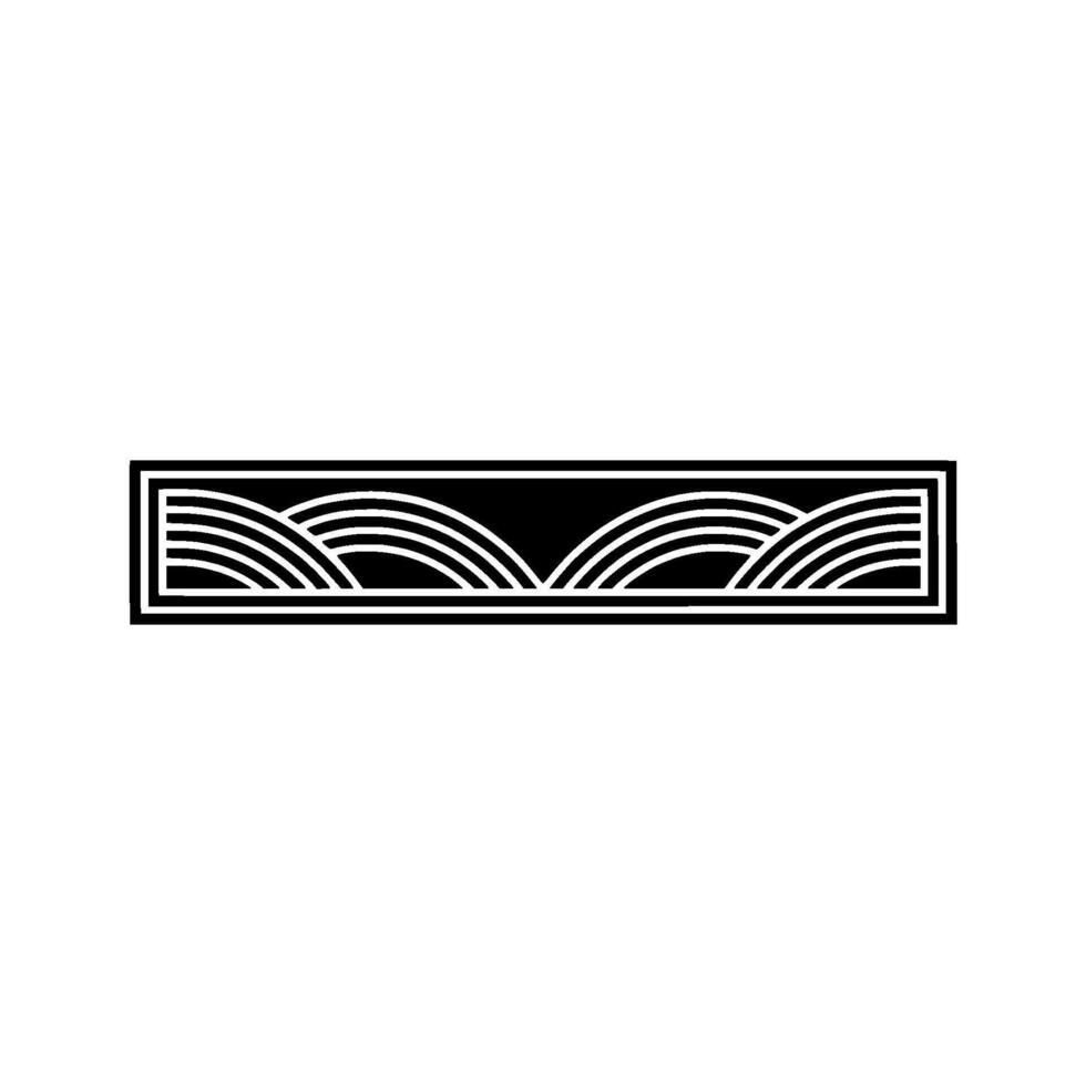 Geometric Wave Border, Minimalist , Modern Emblem vector