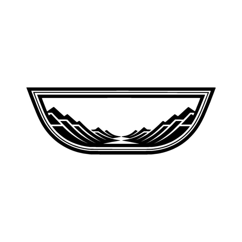 Minimalist Mountainscape Emblem, Geometric Landscape vector