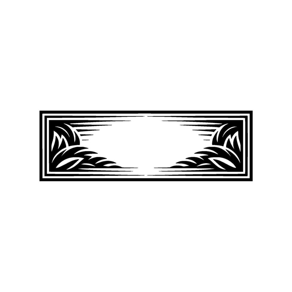 Elegant Black Frame, Stylized Botanical Border, Ornamental vector