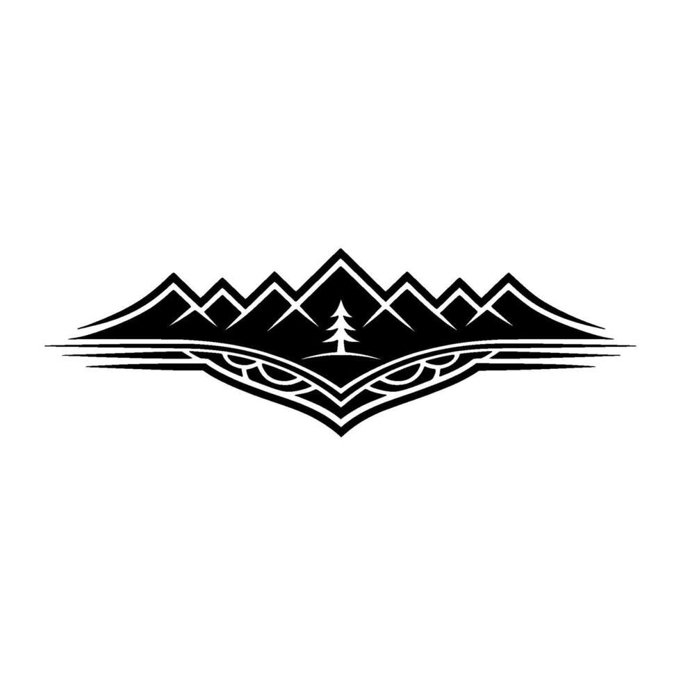 Tribal Mountain Emblem - Bold Adventure Symbol vector