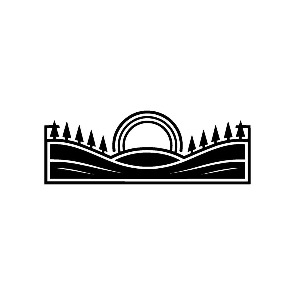 Minimalist Mountain Silhouette, Dawn Horizon vector