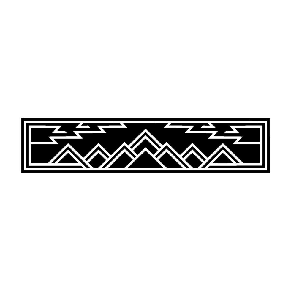 Geometric Mountainscape Border, Art Deco Style, Mountain vector