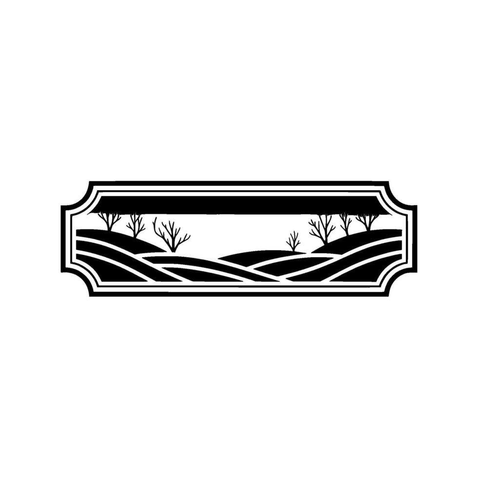 Minimalist Landscape Emblem, Serene Silhouette vector