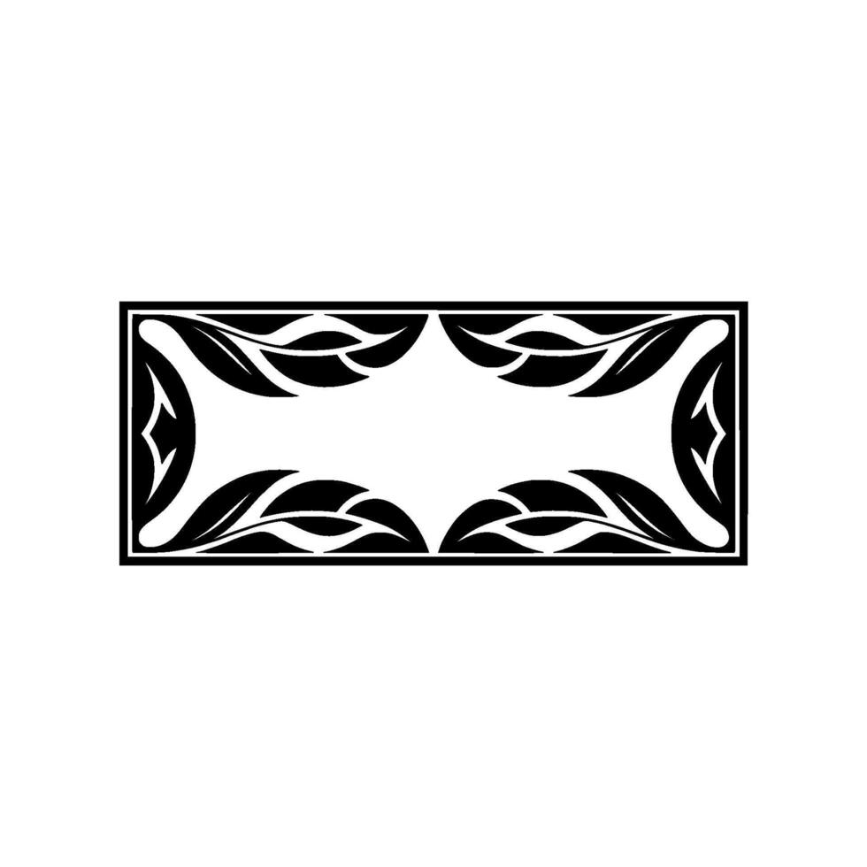Geometric Leaf Border, Art Deco Style, Elegant vector